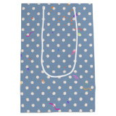 Happy Birthday-tekst over pooldots Medium Cadeauzakje (Achterkant)