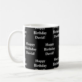  Happy Birthday-tekst | Zwart-wit Koffiemok