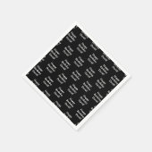  Happy Birthday-tekst | Zwart-wit Servet (Hoek)