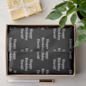  Happy Birthday-tekst | Zwart-wit Tissuepapier (Geschenk)