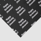  Happy Birthday-tekst | Zwart-wit Tissuepapier (Detail)