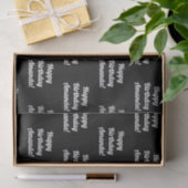  Happy Birthday-tekst | Zwart-wit Tissuepapier (Geschenk)