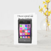 Happy Birthday Telefoon App Humor Kaart (Gele Bloem)