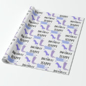 Happy Birthday Template Funny Cats Wrapping Paper Cadeaupapier (Uitgerold)