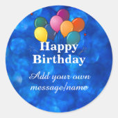 Happy Birthday TEMPLATE, personalize, Ronde Sticker (Voorkant)