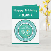Happy Birthday 🎾 Tennis green 💚 Birthday 🎉 Card Kaart (Gele Bloem)