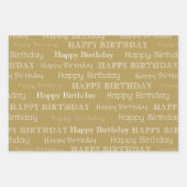 Happy Birthday Text Covered Black Red Gold Inpakpapier Vel (Voorkant 3)