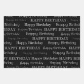 Happy Birthday Text Covered Black Red Gold Inpakpapier Vel (Voorkant)