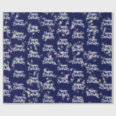Happy Birthday Text en Bubbles Wrapping Paper Cadeaupapier (Vlak)
