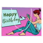 Happy Birthday Text Groot Cadeauzakje (Achterkant)