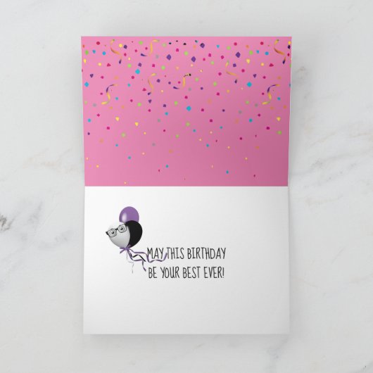 Happy Birthday Text met Confetti Kaart (Binnen)