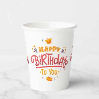 Happy Birthday-thema papieren bekers