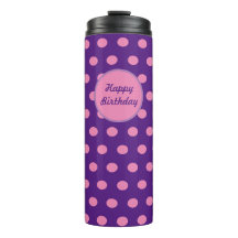Happy Birthday Thermische Tumbler (Paarse & Roze)