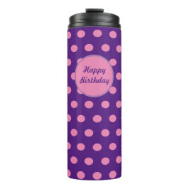 Happy Birthday Thermische Tumbler (Paarse & Roze) Thermosbeker