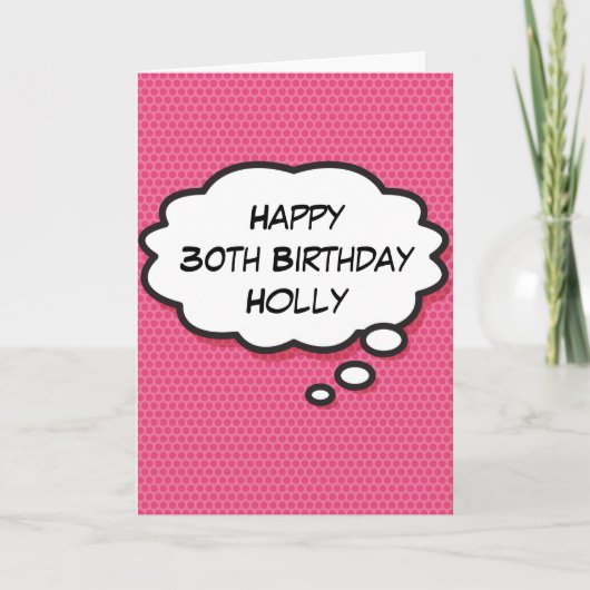 HAPPY BIRTHDAY Think Bubble Leuk Retro Stripboek Kaart (Voorkant)