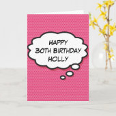 HAPPY BIRTHDAY Think Bubble Leuk Retro Stripboek Kaart (Gele Bloem)