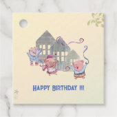 Happy Birthday Three Little Pigs Celebrating Bedankjes Labels (Voorkant)