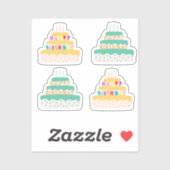 Happy Birthday Three Tier Cake Sticker (Vel)