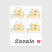 Happy Birthday Three Tier Cake Sticker (Vel)
