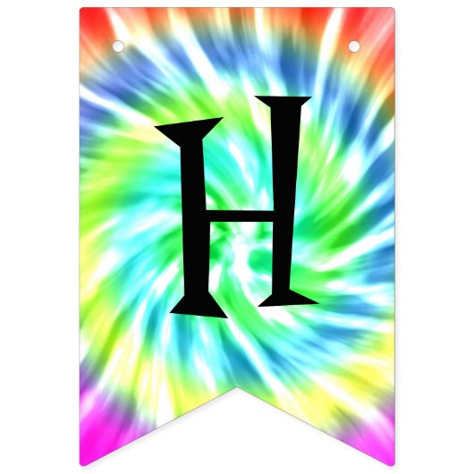Happy Birthday Tie Dye Design Bunting Flags Banner (Tweede vlag)