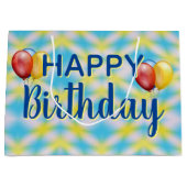 Happy Birthday Tie Dye Herbruikbaar Groot Cadeauzakje (Voorkant)