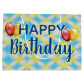 Happy Birthday Tie Dye Herbruikbaar Groot Cadeauzakje (Achterkant)