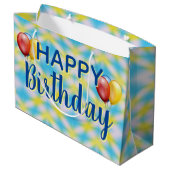 Happy Birthday Tie Dye Herbruikbaar Groot Cadeauzakje (Achterkant Gekanteld)