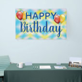 Happy Birthday Tie Dye Herbruikbaar Spandoek (Beurs)