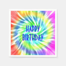 Happy Birthday Tie Dye Papier servet