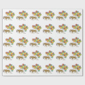 Happy Birthday Tiger Wrapping Paper Cadeaupapier (Vlak)
