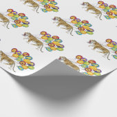Happy Birthday Tiger Wrapping Paper Cadeaupapier (Hoek)