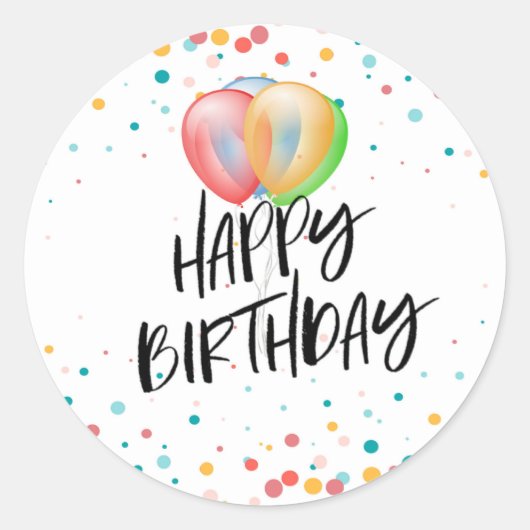 Happy Birthday, tijd om te vieren Ronde Sticker (Voorkant)