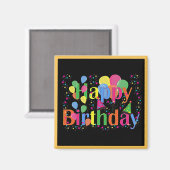 Happy Birthday, Time to Celebrate, Magneet (Voorkant / Achterkant)