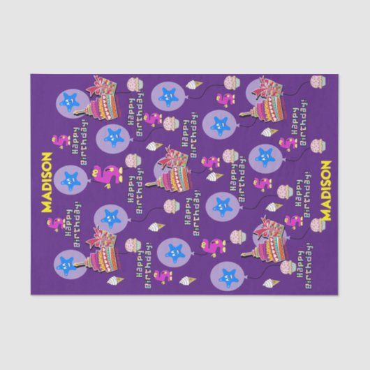 Happy Birthday Tissue Paper #5 Happy 5th Birthday Tissuepapier (Voorkant)