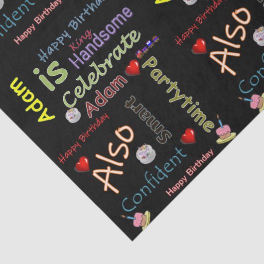 Happy Birthday Tissue Paper Adam Tissuepapier (Detail)