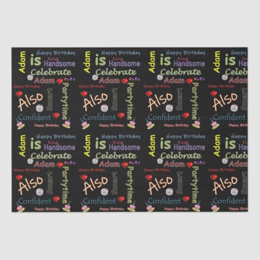 Happy Birthday Tissue Paper Adam Tissuepapier (Voorkant)