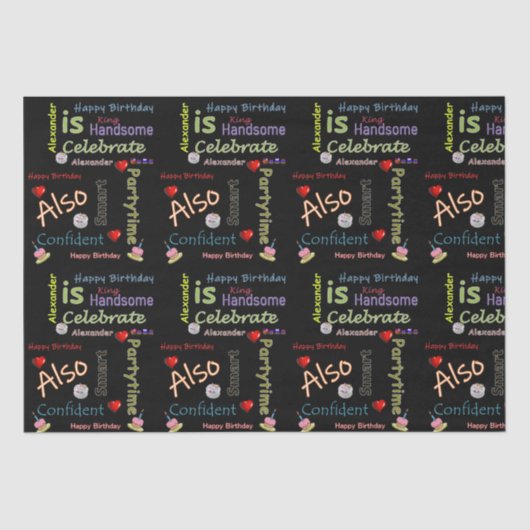 Happy Birthday Tissue Paper Alexander Tissuepapier (Voorkant)