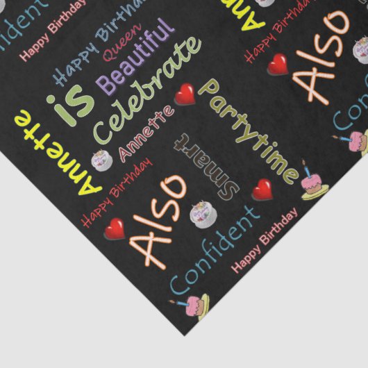 Happy Birthday Tissue Paper Annette Tissuepapier (Detail)