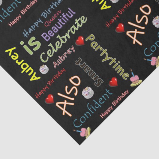 Happy Birthday Tissue Paper Aubrey Tissuepapier (Detail)