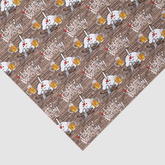 Happy Birthday Tissue Paper Beer Tissuepapier (Detail)