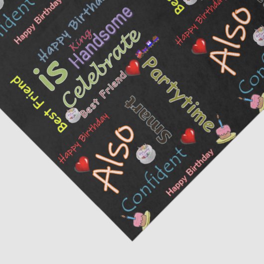 Happy Birthday Tissue Paper Best Friend Tissuepapier (Detail)