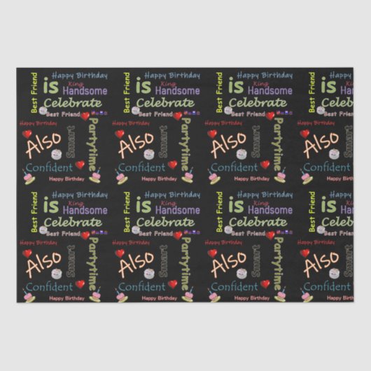 Happy Birthday Tissue Paper Best Friend Tissuepapier (Voorkant)