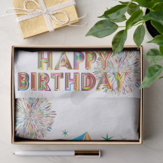 Happy Birthday Tissue Paper Birthday Petten Tissuepapier (Geschenk)