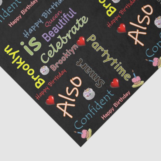 Happy Birthday Tissue Paper Brooklyn Tissuepapier (Detail)