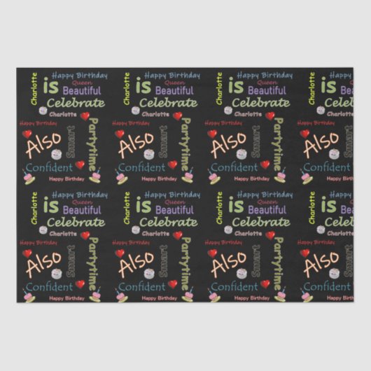 Happy Birthday Tissue Paper Charlotte Tissuepapier (Voorkant)