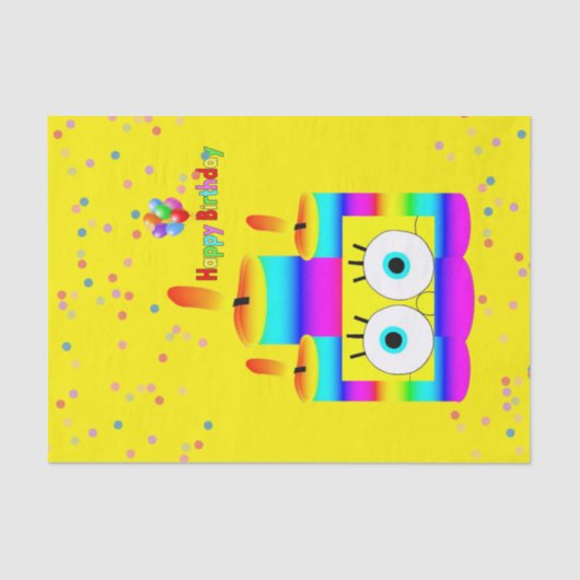 Happy Birthday Tissue Paper Colorful Candle Tissuepapier (Voorkant)