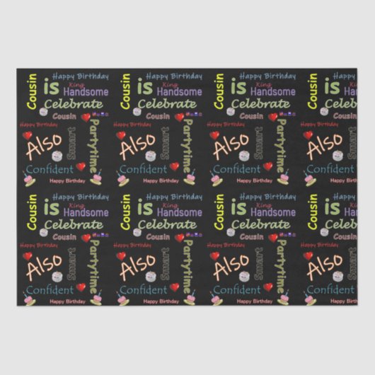 Happy Birthday Tissue Paper Cousin Tissuepapier (Voorkant)