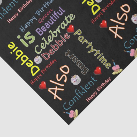 Happy Birthday Tissue Paper Debbie Tissuepapier (Detail)