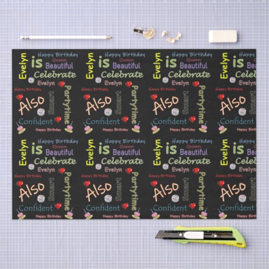 Happy Birthday Tissue Paper Evelyn Tissuepapier