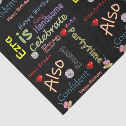 Happy Birthday Tissue Paper Ezra Tissuepapier (Detail)